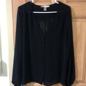 (L) black forever 21 satin blouse
